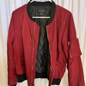 Love Tree maroon bomber jacket